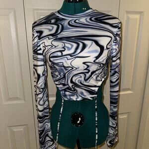 Mock Neck Long Sleeve Crop Top